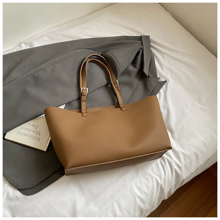 Solid Color Casual Portable Women's Commuter Tote